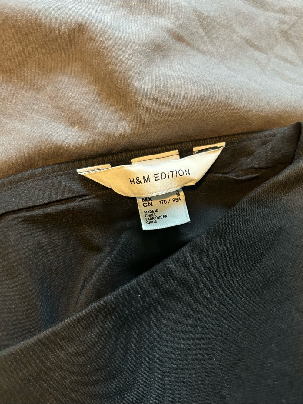 H&M Edition Black Bow Mini Dress Long Sleeve Deep V Tailored Size M - Picture 2 of 6